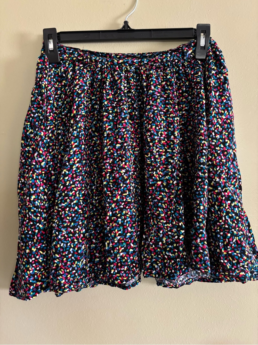 Disney Black Skater Skirt with Multicolor Confetti Print